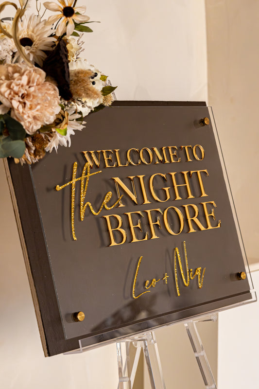 Layered Welcome Sign